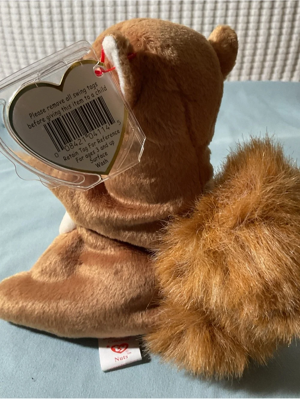 Ty Nuts Brown and Cream Squirrel Plush with Tags